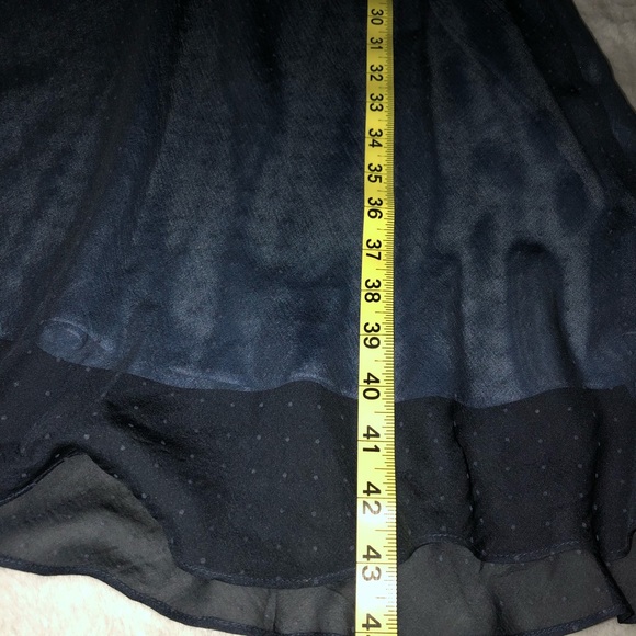 Express Dress V-Neck Sleeveless 100% Silk Blue - Picture 9 of 10